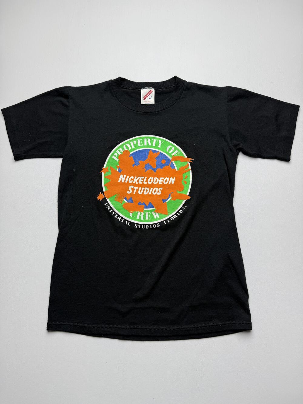 Vintage Nickelodeon Studios Shirt Youth Boys Large Black Graphic Tee Jerzees USA